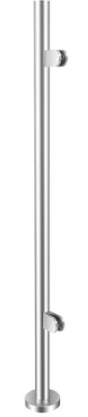 Barandilla de 110 cm de acero inoxidable, barandilla de cristal, barandilla de cristal, poste de barandilla de cristal, barandilla de balcón, barandilla de cristal, extremo redondo de barandilla de