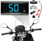 Termómetro digital para motocicleta Instrumentos Temperatura del agua Pantalla digital Medidor Medidor Adaptador de sensor, impermeable Adaptador de sensor de temperatura para KOSO 18/22 mm(18MM-BLUE)