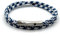 KAROO EARTH JEWELLERY Men's Paracord Bracelet, Double Wrap Marine Rope, Stainless Steel Trigger Clasp, Waterproof, Navy Style (Blue & White)