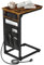 AMHANCIBLE C-Shaped Side Table, Bedside Table with Charging Station,2 USB & AC Outlets, End Table with Cloth Storage Bag, Sofa Table for Small Spaces, Coffee Table for Living Room, Brown HET04CBR-1