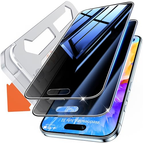 Tentoki for iPhone Air Screen Protector Privacy, 25°Anti Spy | 2 Pack for Tempered Glass, Compatible With Face ID, 9H Hardness Military-Grade Protection, No Bubbles, Dust-Free, 6.5-Inch