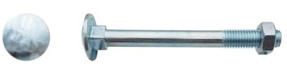25 Bolzen, Rundkopf, Vierkantansatz, TRCC, 10 x 180 mm, DIN 603, verzinkt, weiß D-Work