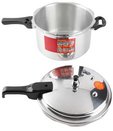 Qudinip Schnellkochtopf, Explosionsgeschützter Schnellkochtopf aus Aluminiumlegierung mit Großem Fassungsvermögen, für Gas- und Elektro-Induktionsherde (24CM/7L)