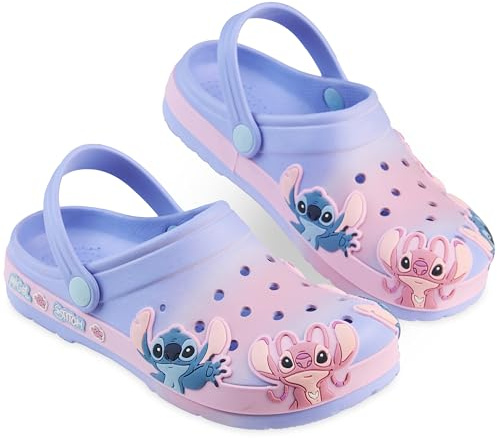 Get Trend Disney Stitch Ciabatte Bambina, Zoccoli Clogs Gomma Antiscivolo, Sandali Leggeri per Giardino Estate Bambini, Regalo Bambina (27/28 EU, Blu/Rosa Stitch)