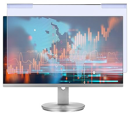 WOTZOV Protection d'écran Anti-lumière Bleue, Cadre pour Moniteur Grand écran, Filtre Anti-lumière Bleue pour Ordinateur et TV de 17 à 27 Pouces，D
