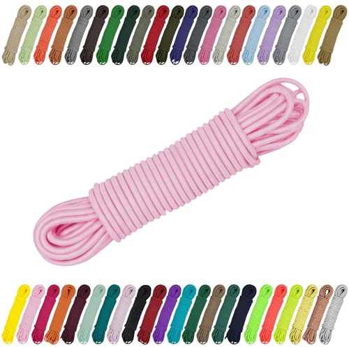 CARTONARE Cordoncino in gomma da 2 mm, 3 mm, per cucito, fai da te e attività all'aperto, elastico (513), rosa chiaro, 3 mm x 5 m