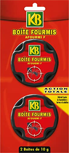 KB KFOUB2 - Anti-Fourmis Boîtes Appâts x2 - Matière active à base de plante - Elimine radicalement et durablement les fourmilières et fourmis noires - Pour intérieur et extérieur - Fabriqué en France