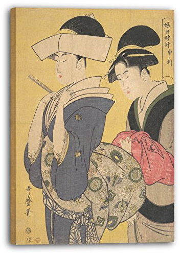 Printed Paintings Leinwand (70x100cm): Kitagawa Utamaro - Seru no Koku