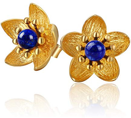 ✦ Geschenke für Frauen ✦Springlight S925 Sterling Silber Ohrstecker Frische Blume Ohrstecker Handmade Personalisierter Schmuck Personalisierte Geschenke, Mädchen Geschenke.(Gold)