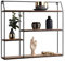 LIFA LIVING Eckiges Wandregal aus Holz und Metall mit 4 Böden, Modernes Schwarzes Schweberegal im Industrie Design, Modernes Hängeregal in 58 x 11 x 52 cm