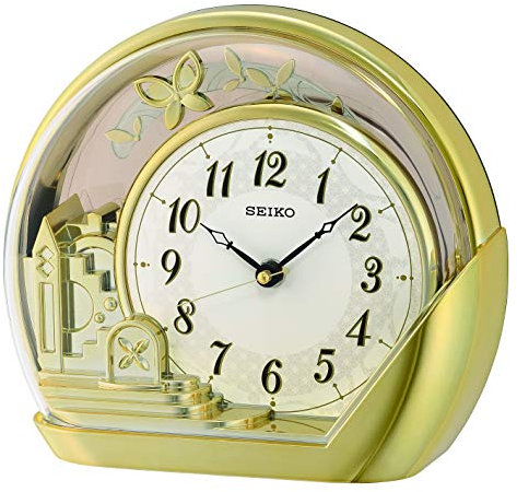 Seiko Tischuhr Pendel gold Kunststoff Pendel QXN232G, Goldfarben