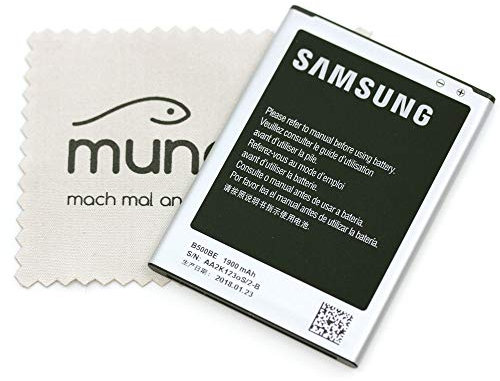 Batterie pour d’Origine Samsung pour Samsung Galaxy S4 Mini (i9190) Galaxy S4 Mini LTE (i9195) B500BE avec Chiffon de Nettoyage Mungoo