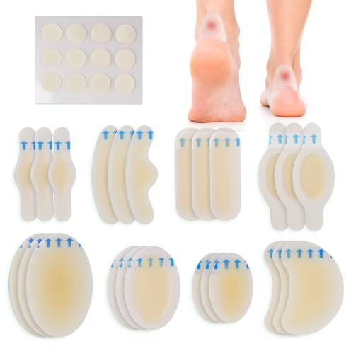 LotFancy Blister Bandages for Feet, 24 Blister Pads and 12 Acne Patches