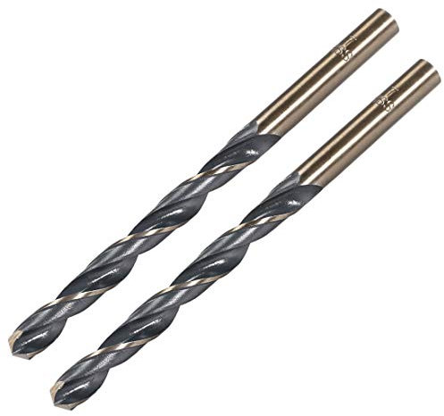 sourcing map 2pcs Straight Shank Twist Drill Bits 7mm Gold Titanium & Black Nitride Coated High Speed Steel (HSS) 4341 with 7mm Shank for Stainless Steel Alloy Metal Plastic Wood