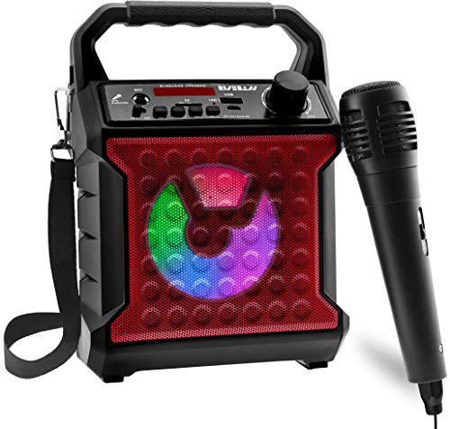 Risebass Bluetooth Party Speaker with Microphone - Graduation Gifts Portable Outdoor Speaker with Sing Along Karaoke - Small and Loud with Bluetooth SD AUX and USB Outdoor and Indoor