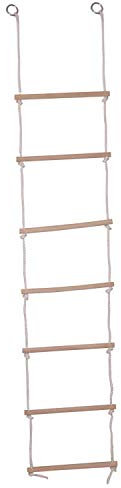 Woudi® Kinder Strickleiter mit Holzsprossen - Perfekt für Abenteuer im Kletterrahmen, Baumhaus und Spielhaus