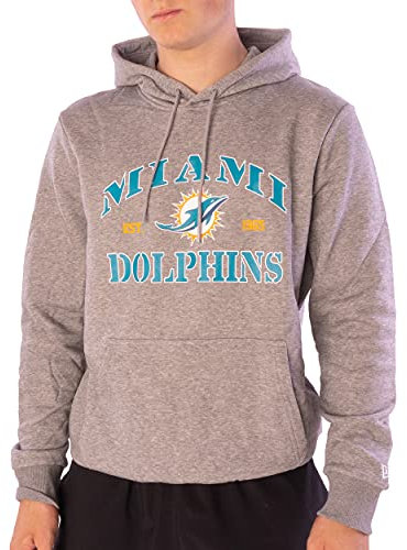 New Era Hoodie - NFL MBA MLB - Kapuzenpullover - Football Basketball Baseball - Limited Edition (Miami Dolphins Light/Grey, L, l)