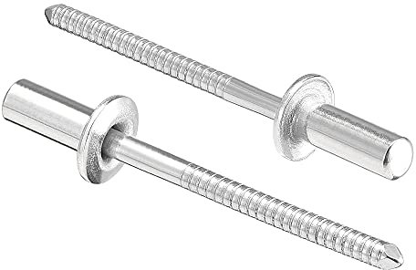 sourcing map Aveugle Rivets 304 Inoxidable Acier Tirer Rivets Base Décoration Rivets 4mm Diamètre 11mm Poignée Longueur Argenté 25Pcs