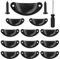 Vandicka 12 Pcs Vintage Half Moon Shell Cup Pull Handles for Cabinet Cupboard Door Dresser Wardrobe Drawer with Screws & Screwdriver, 65mm Hole Centres, Black