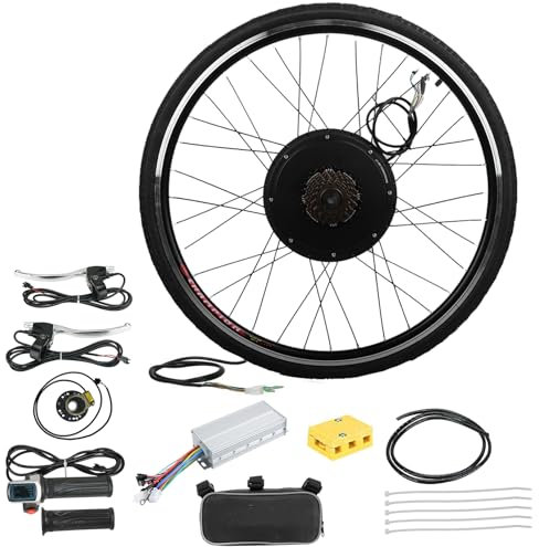 OUNUO 26 Electric Bike Conversion Kit, 48V 1500W Rear Wheel Electric Bicycle Motor Conversion Kit for E-bike Cycling Hub, With Upgrade Smart Motor Controller, Twist Throttle, Dual Mode Controller