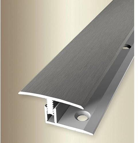 PROVISTON | Übergangsprofil | Laminatausgleich | Breite: 31.5 mm | Höhenausgleich: 7-12 mm | Länge: 900 mm | Aluminiumprofil | Edelstahloptik | 1 Stück