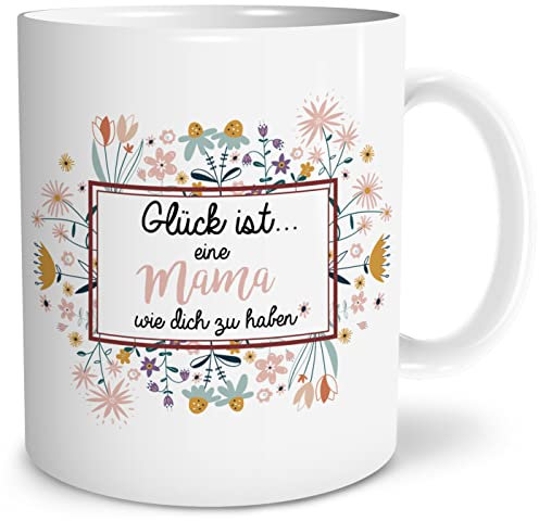 OWLBOOK® Geschenke für Mama zum Geburtstag | Mama Geburtstagsgeschenk für Mama | Mama Geschenk | Weihnachtsgeschenke für Mama | Glück ist Mama | Keramik 300 ml