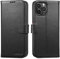 LENSUN Case for iPhone 13 Pro Max, Genuine Leather Wallet Flip Phone Cover [RFID Blocking] with Card Holder and Magnetic Closure for Apple iPhone 13 Pro Max - Black