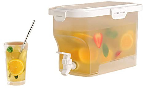 HINAA 3,5 l Getränkespender mit Wasserhahn, großer Kapazität Saftspender für Partys, Wasserbehälter, Krüge mit Deckel für Wasser, Saft, Milch, Eistee, Bier, Wein, Likör
