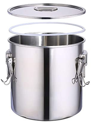 ANIRYA Olla de Gran Capacidad Cubo de Almacenamiento Sellado de Acero Inoxidable 304 con Tapa, Sellado y mantenido Fresco, Olla de Gran Capacidad, Puede ser Utilizado como Cubo de Sopa
