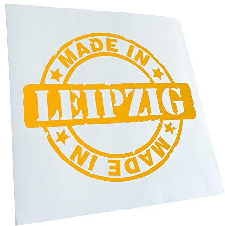 Kiwistar - Autoaufkleber - Gelb - 24x20cm Made in Leipzig rund - Heckscheibe Auto Aufkleber wetterfest für Kfz LKW Mofa Truck - Sticker außen selbstklebend Tuning Zubehör für Fenster Fahrzeug Scheibe