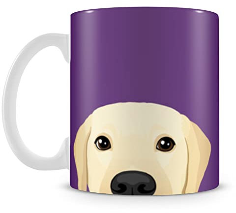 Giftme Tan Labrador & Yellow Labrador Dog Lover, Birthday Christmas Coffee Mug Coffee Tea Mug Unique 11oz White Ceramic Mug.