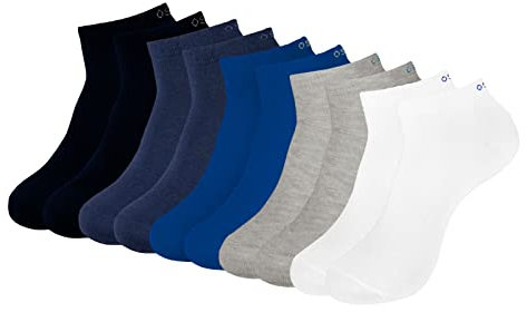 ONE STRANGE ROCK Herren Damen Sneaker Socken 5, 10, 15, 20, 30 Paar, Farbe:Blau/Grau/Weiß - 5er Pack, Größe:39-42