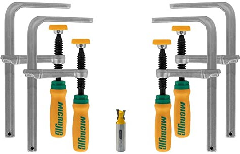 Micro Jig DVC-538MB-50 Matchfit Schwalbenschwanz-Klemmen (4 Stück exklusiv) + Matchfit Schwalbenschwanz-Fräser-Bit, 1,27 cm Schaftbündel