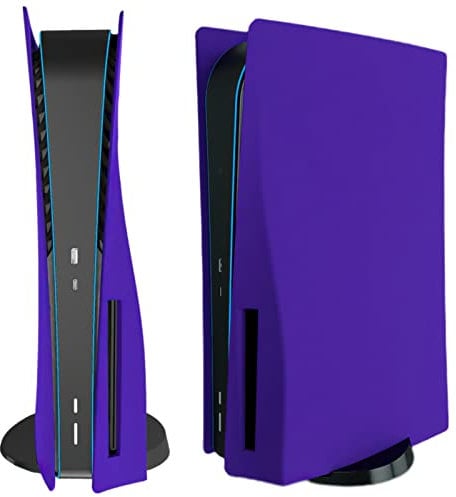 MIKNEKE Face Plate Cover Shell for PS5 Disc Edition Console Faceplates, Playstation 5 Accessories Protective Replacement Panels (Galactic Purple), 15 * 10 in