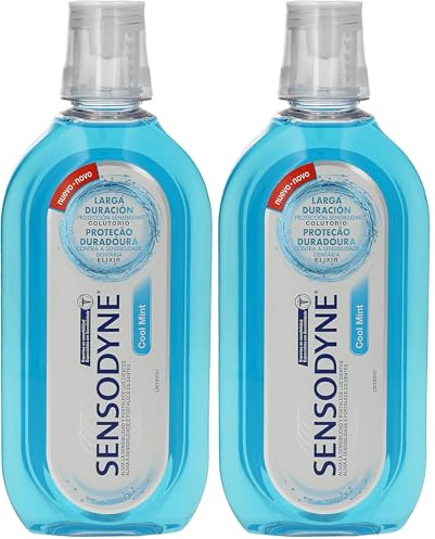 Sensodyne Enjuague Bucal Cool Mint, Para Dientes Sensibles, Protección Duradera Sin Alcohol, Alivio Clínicamente Probado, 500 ml (Paquete de 2)