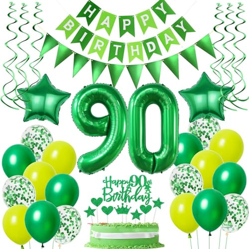Ballons 90 Geburtstag Mann Frauen Grün Luftballons 90. Geburtstag Mann Frauen deko 90. Grün Tortendeko 90 Männer Geburtstagsdeko 90 Jahre Frau dekoration