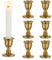 Vintage Kerzenständer kerzenhalter Stabkerzen Messing - Romadedi 6er Set Kleine Stabkerzenhalter Gold für Retro Antik Tischdeko Hochzeit Wohnzimmer Weihnachten Party Adventskranz Deko