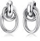 Dochais Silber Statement Knoten Ohrringe - 925 Silber Hypoallergene, Chunky Tropfenohrringe, Geometrische Schmuck für Damen Frauen
