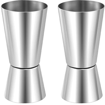 2 Pcs Spirit Measure, Shot Measures for Spirits, Alcohol Measure for Spirits, Drink Measures for Spirits, Stainless Steel Double Spirit Measures 25ml 50ml for Bar Home Wine Measurements