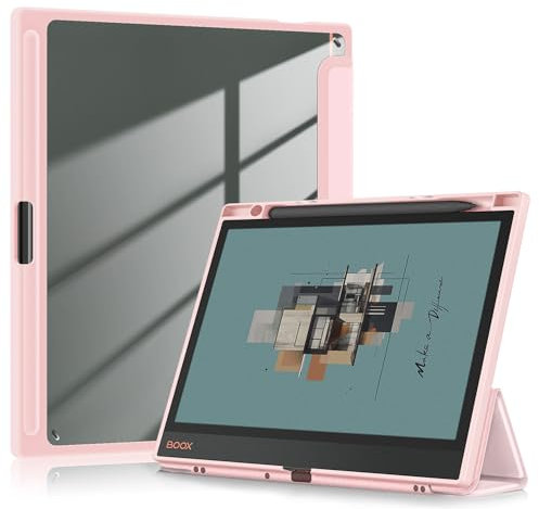 Yiernuo Hülle Kompatibel Onyx Boox Note Air3 C/Air 3 B/W 10,3 Zoll ePaper Tablet, Ultradünn Schutzhülle mit Translucent Rückseite Cover mit Auto Schlaf/Wach Funktion,Rosa