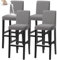 KELUINA Bar Stuhl Hocker Abdeckungen, Stretch Abnehmbare Waschbare Stuhl Slipcover für Kurze Dreh Dinning Stuhl Rücken Stuhl Bar Hocker Stuhl (Hellgrau,4er-Set)