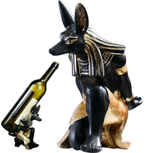 Anubis God Weinhalter, Arbeitsplatten-flaschenhalter, Tier-weinflaschenständer, Ägyptische Gottheit, Flaschenregal, Weinflaschen-Display-Halter Für Die Küche
