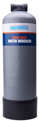WaterBoss Alternativa para suavizante de agua para toda la casa, sistema descalcificador sin sal para el hogar, funciona con filtros de agua de ciudad y pozo, 6 años, 600.000 Gl, WB-WH-DSCLR