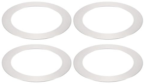PATIKIL 4 Packs Home Lighting Ceiling Medallions 3.19 ID and 4.53 OD, Metal Flat Round Goof Plate Cover Ring Decorative Trim for Hanging Pendant Lights Recessed Can Lighting, Nickel