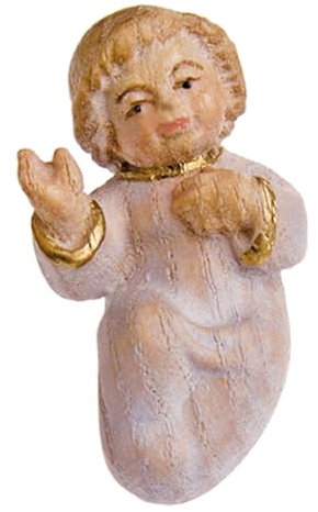 Krippenfiguren aus Holz - Heilige Familie | Maria Josef und Jesuskind | geschnitzt aus Eschenholz | mit Wasserfarben handbemalt | hergestellt in der EU | natürliche Farbtöne | 15 cm (Jesus-Kind)