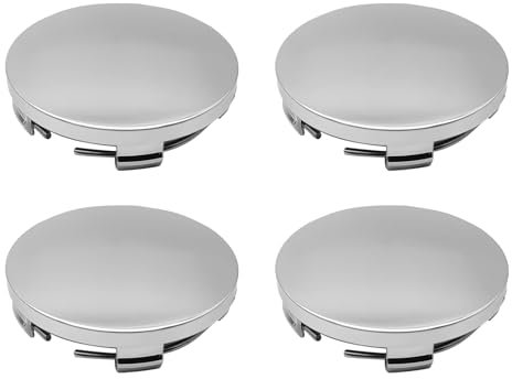 4 Stück Nabendeckel Universal Abs Nabenkappen Auto ZubehöR Radnaben Felgenkappen Felgendeckel Radnabenabdeckung Polierte OberfläChe Aufkleber FüR VW BMW Mercedes Audi (Silber,Od 60mm Id 56mm)