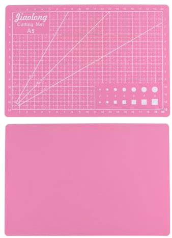 sourcing map A5 Self-Healing Cutting Mat 9x6 Double-Sided Craft Cutting Board for DIY Art Work Sewing Cutting, Pink