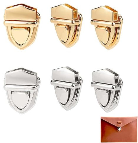 UEAVOID 6 pcs Fermoir Sac Attache Cartable Fermoir à Pression Attache Bouton Boucle Sac à Main fermoirs pour Porte-Monnaie Twist Turn Lock Fermoirs Verrouillage pour Sac à Dos Sac Valise Création