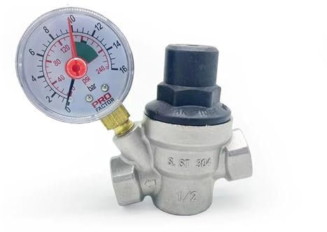 Druckreduzierventil Wasserdruckminderer aus Edelstahl 304, Regler DN15 DN20 DN25, Wasserhahn-Wartungsventil(DN25,With gauge)