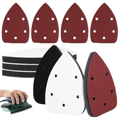 5pz Levigatrice per Mouse Tamponi Carta Vetrata con 10pz Allumina Carta Vetrata a 5 Fori, Cuscinetti di Interfaccia per Levigatura Dettagli Mouse Cuscinetti per Dischi Abrasivi